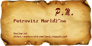 Petrovitz Marléne névjegykártya